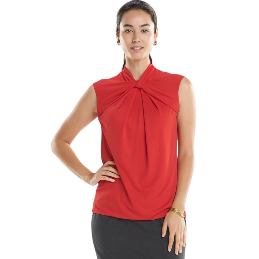 MM Lafleur Red Sleeveless Blouse